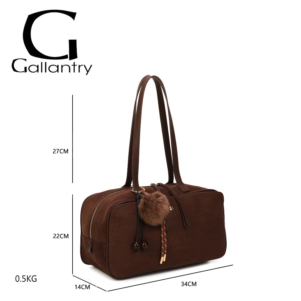 Gallantry Paris Ovalia sac à main épaule coffee suédine