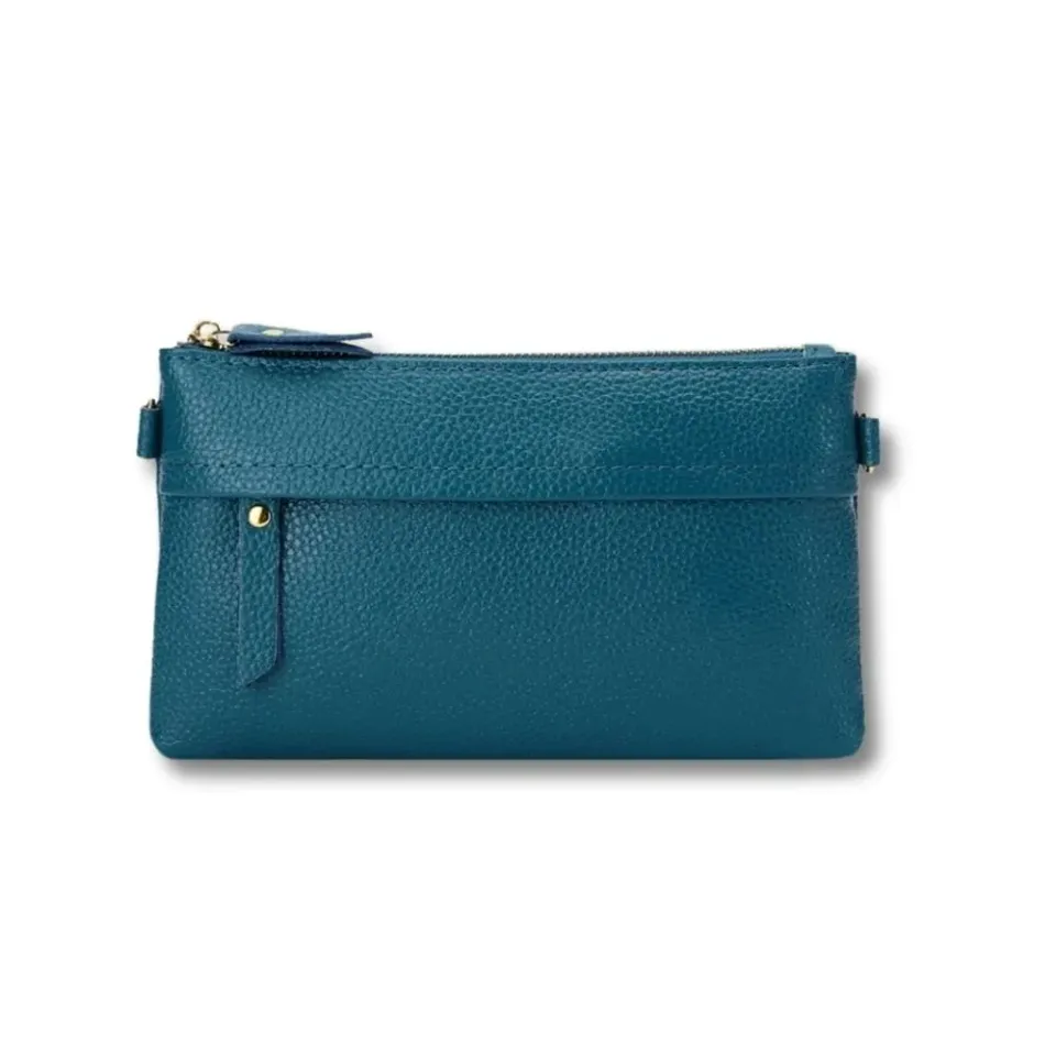 Maison Sacoches Ylena pochette bandoulière femme vert cuir