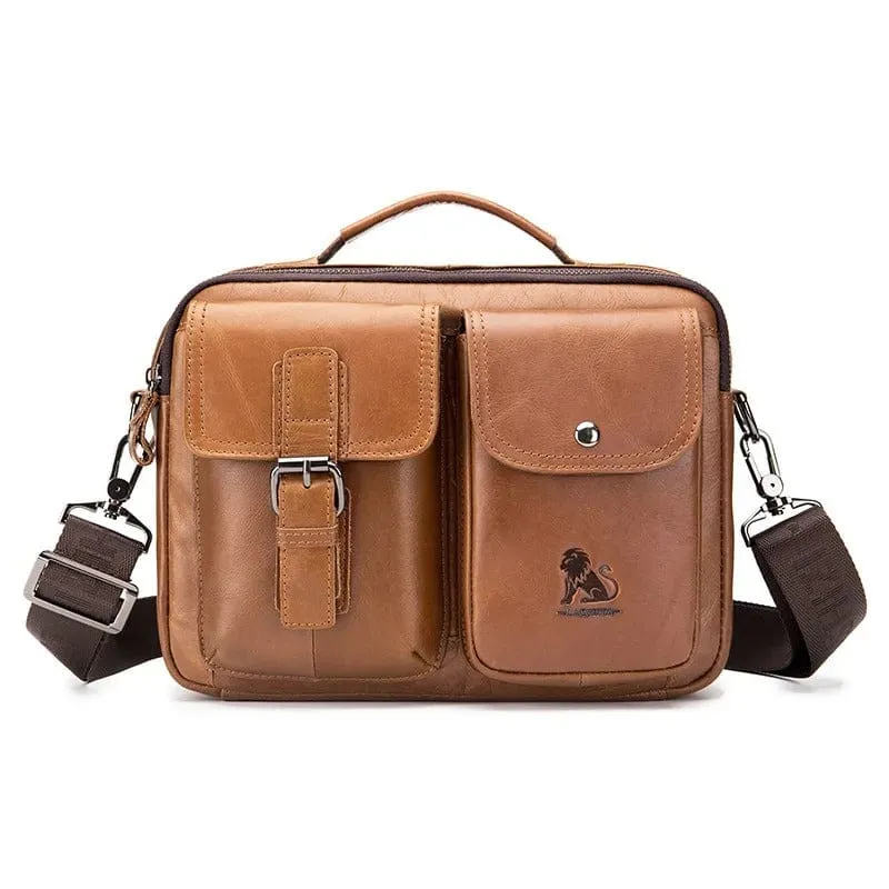 Maison Sacoches Elvan Sacoche Porte-Document Marron cuir PU