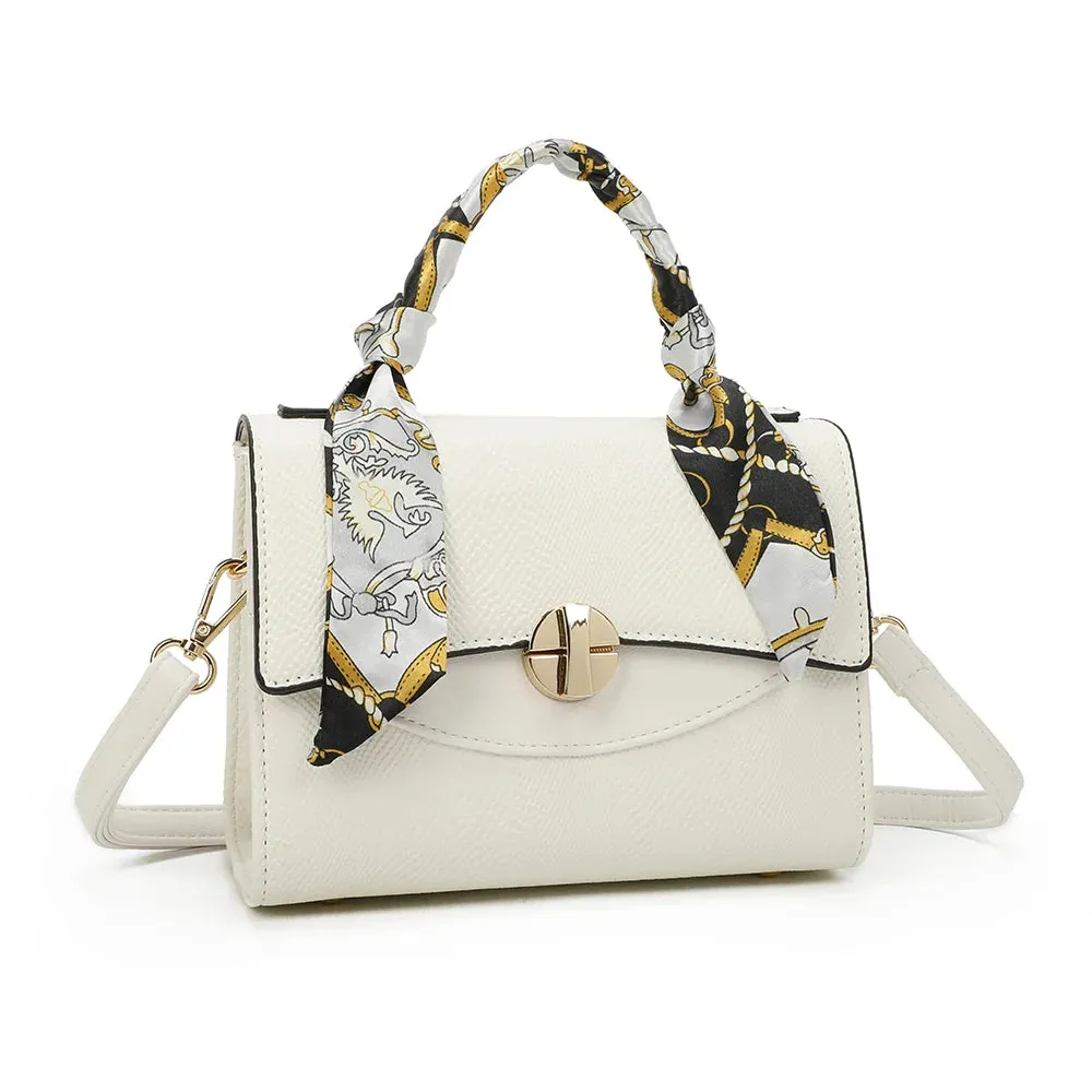 Gallantry Paris Éclat Moderne sac à main blanc effet serpent