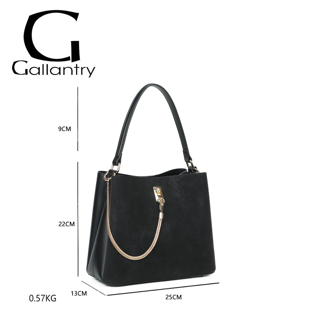 Gallantry Paris Le Noctis sac à main Noir chaîne dorée