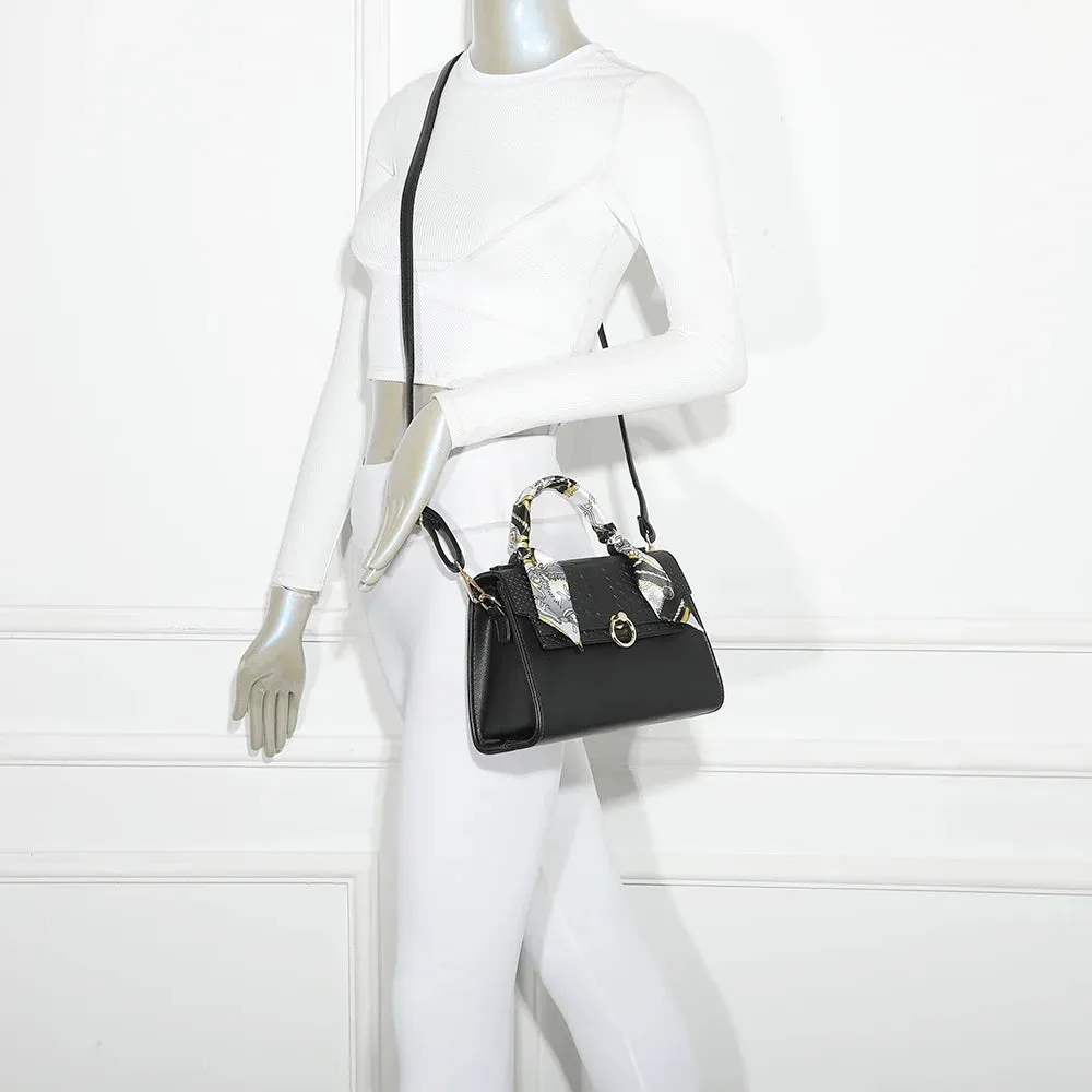 Gallantry Paris Giuliana sac à main noir foulard croco