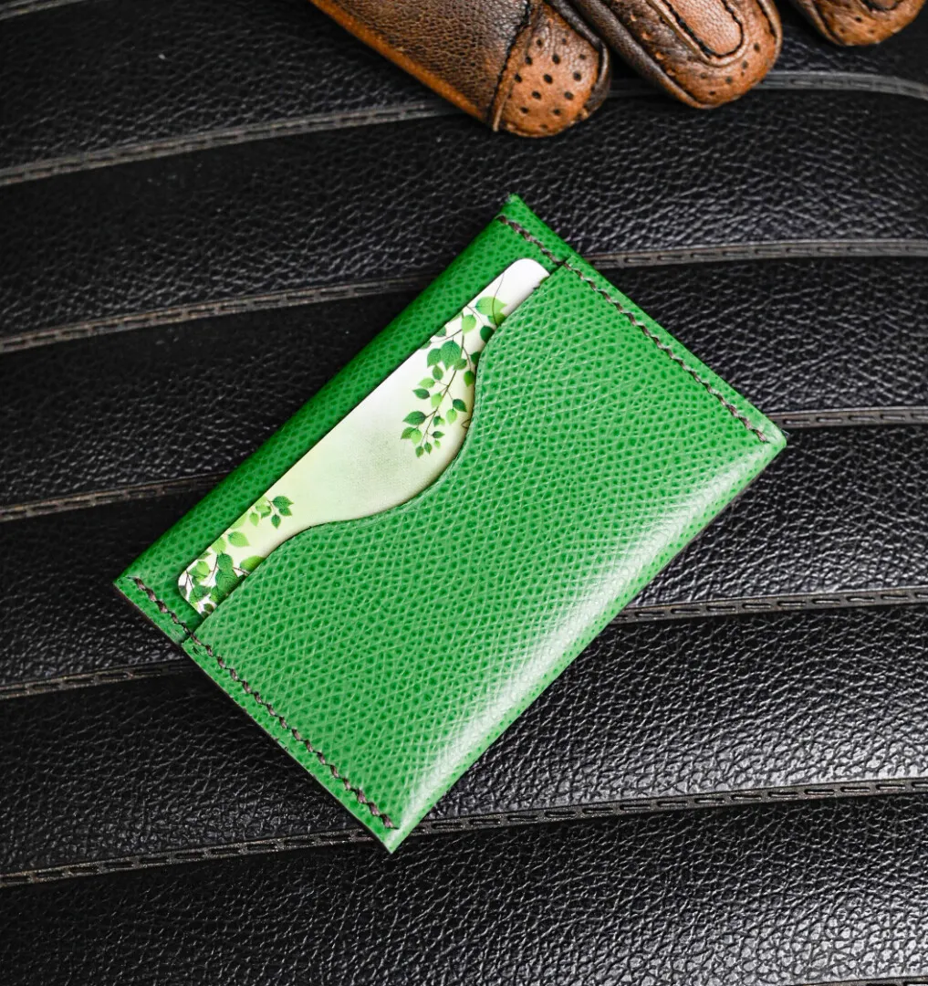 Atelier Anne R Tourville porte-cartes cuir vert Epsom