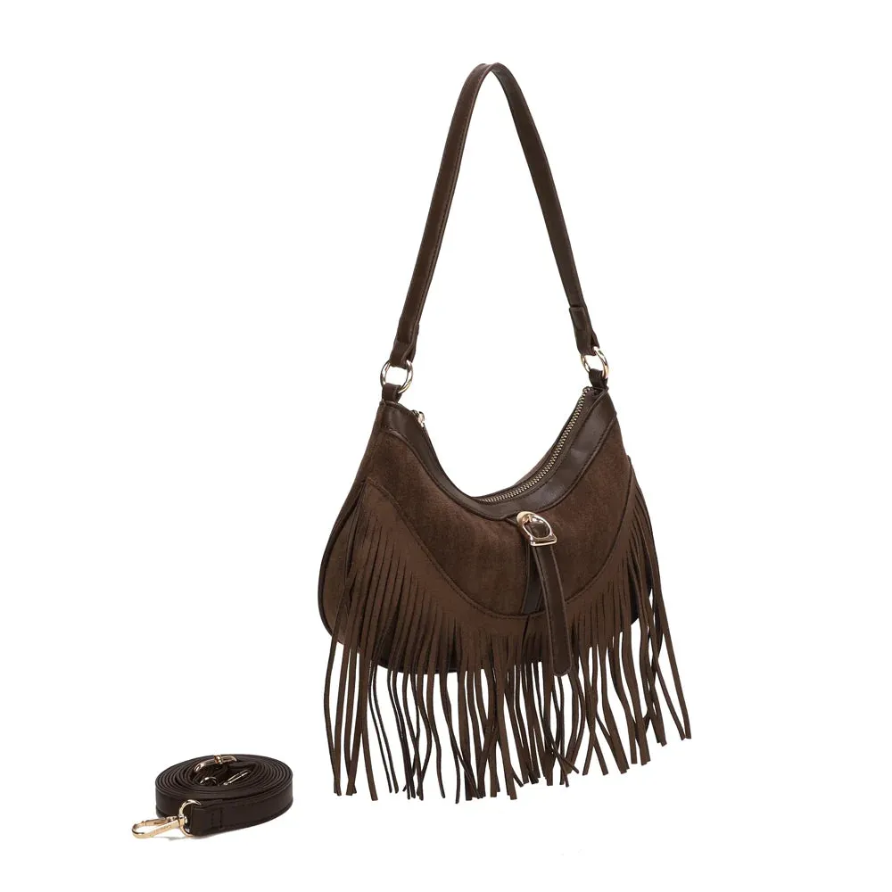 Gallantry Paris Auréa sac à main coffee à franges