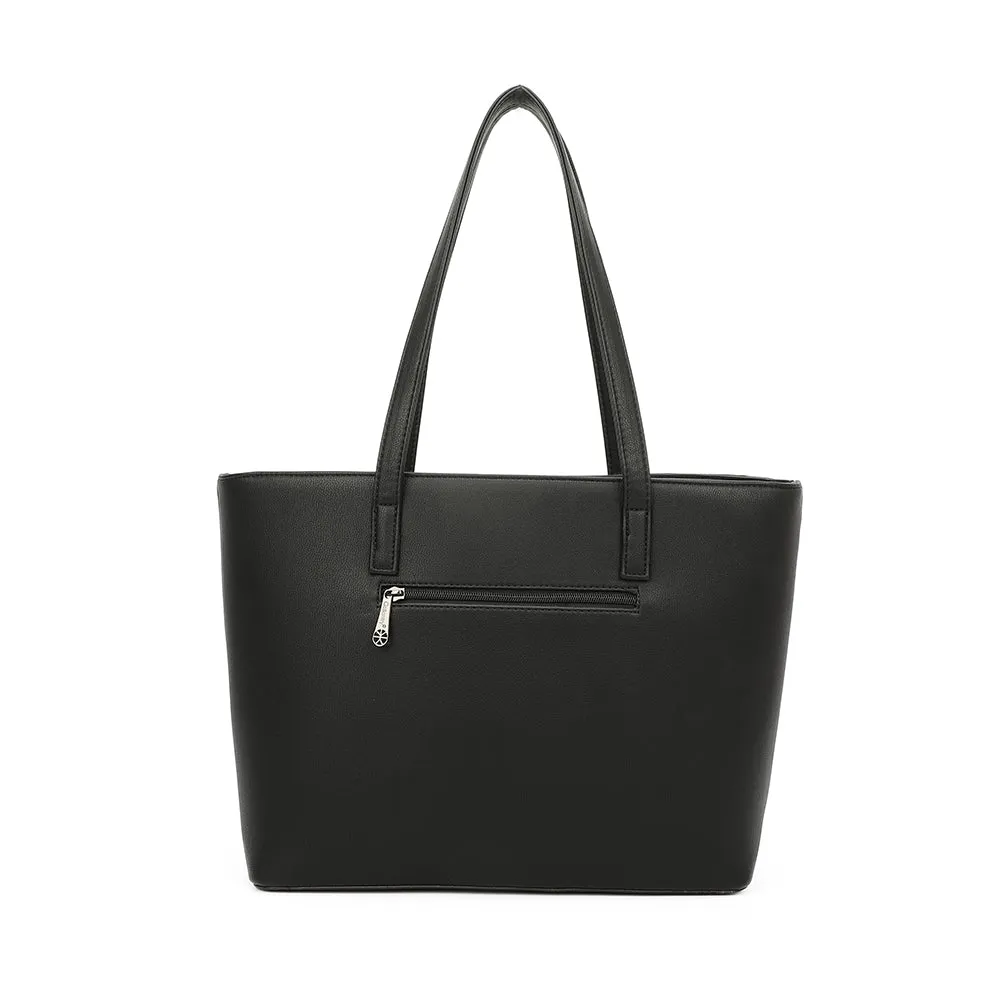 Gallantry Paris Ingénieuse sac cabas zippé Noir python 35 cm