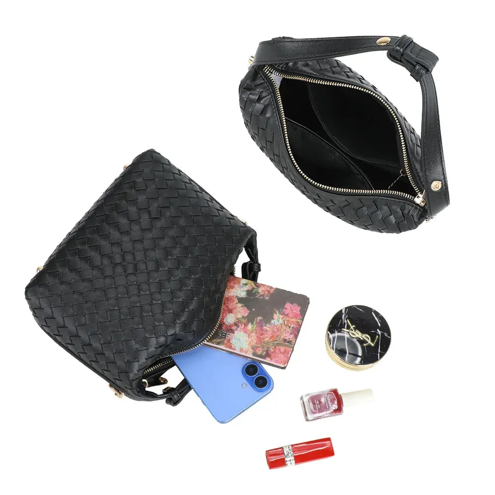 Gallantry Mirena sac à main noir tressé léger