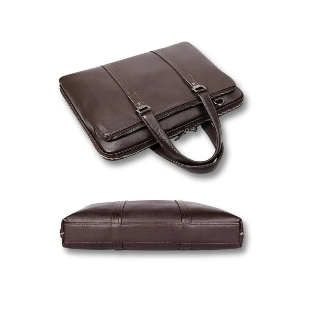 Maison Sacoches Eryon sacoche porte-documents cuir noir 15,6 pouces