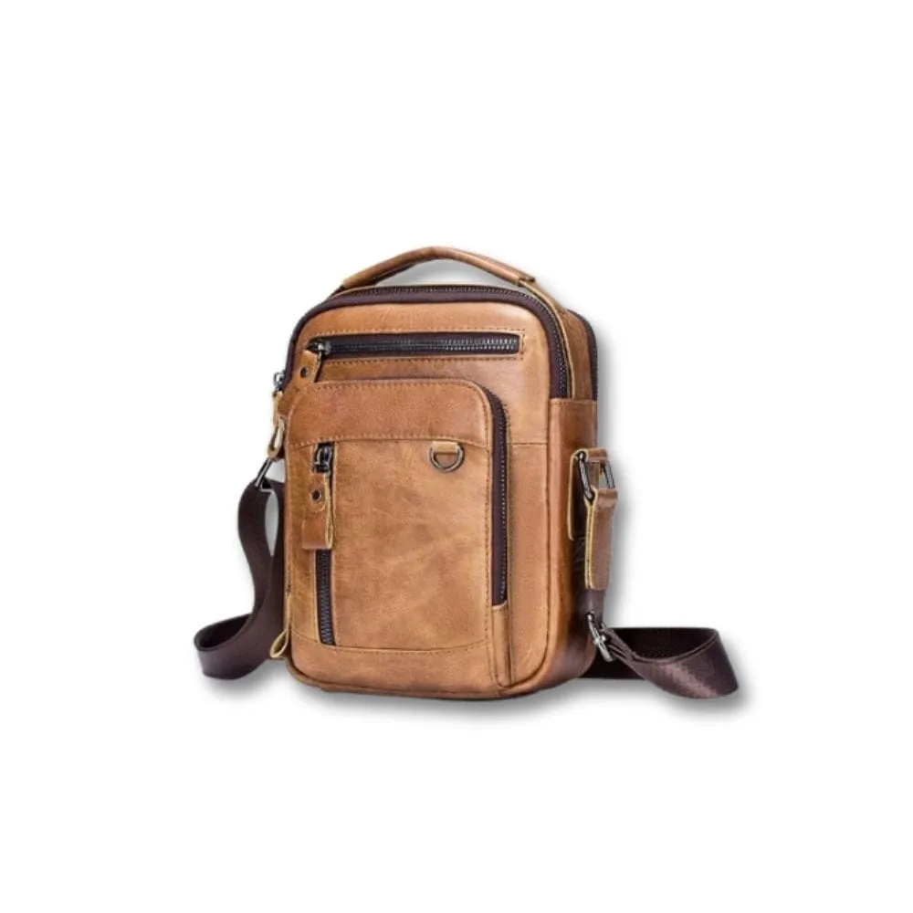 Maison Sacoches Nomade Sacoche cuir marron compacte