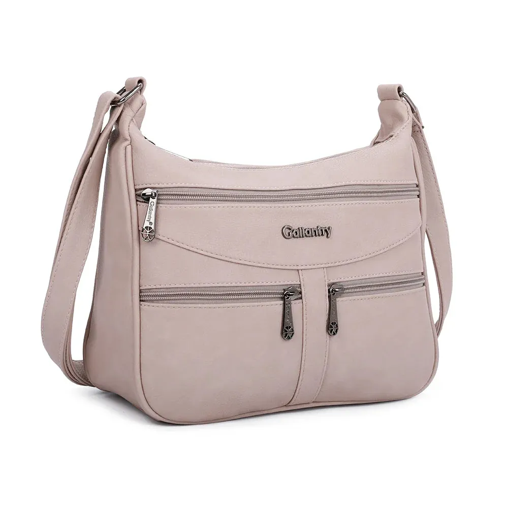 Gallantry Paris Elya sac bandoulière zippé bordeaux