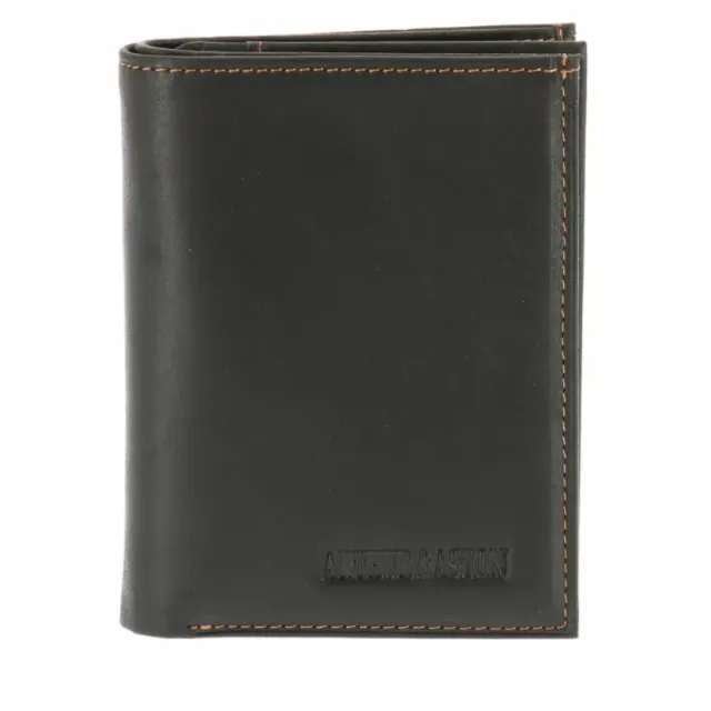 Hexagone Cuir AA-Vertical portefeuille homme marron cuir gras
