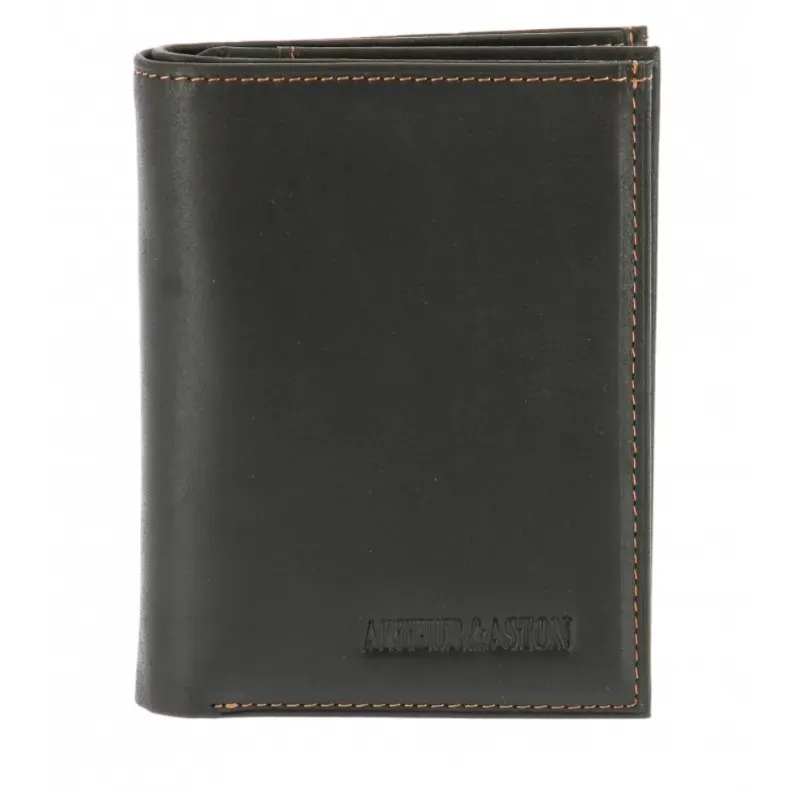 Hexagone Cuir AA-Vertical portefeuille homme marron cuir gras