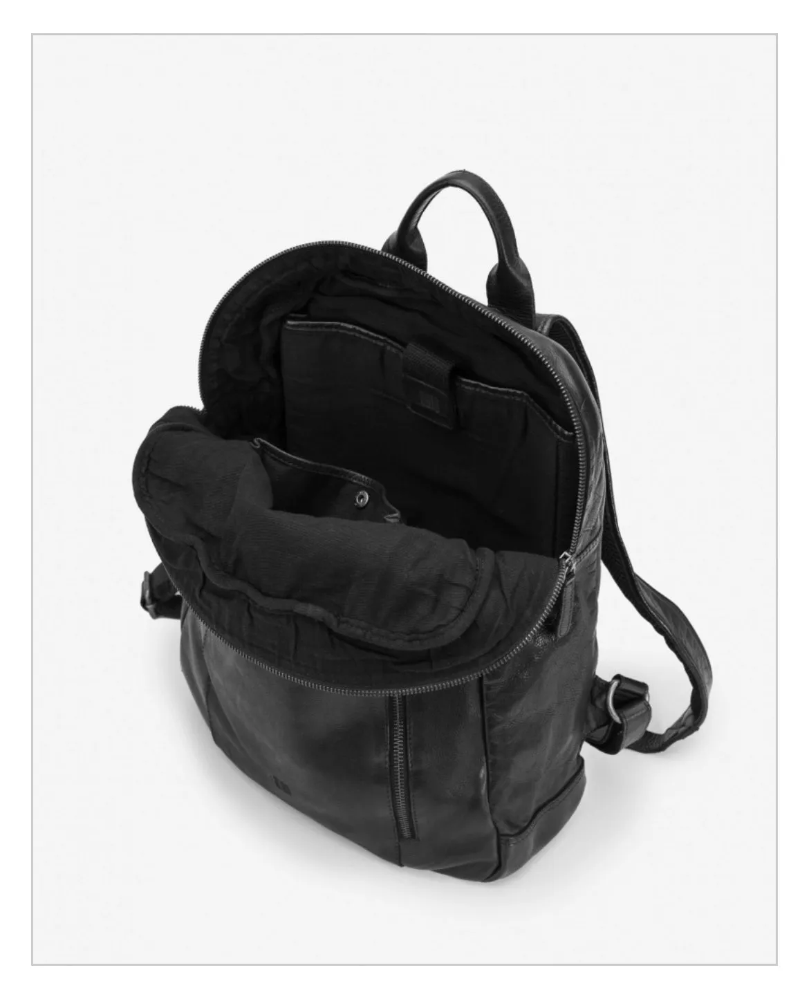 Hexagone Cuir Sad Boy sac à dos cuir noir