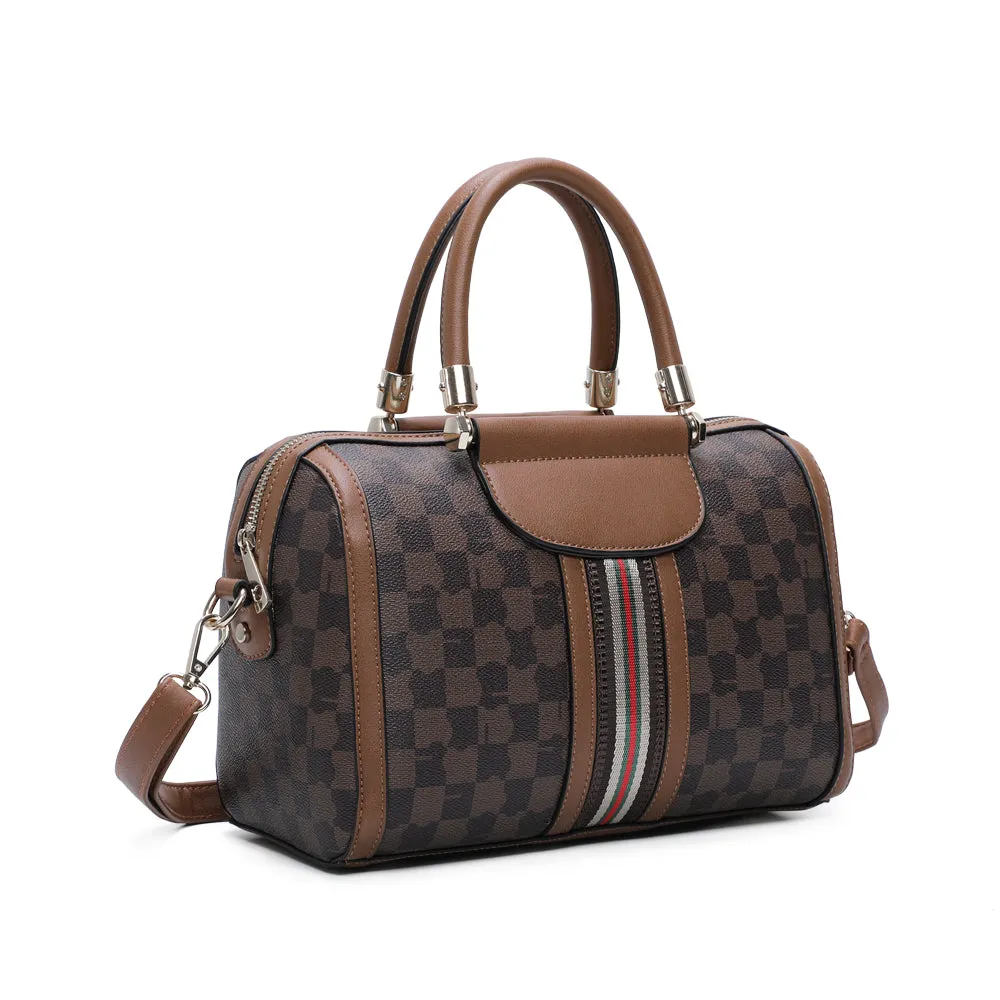 Gallantry Prestige Damier sac bowling Marron rayé