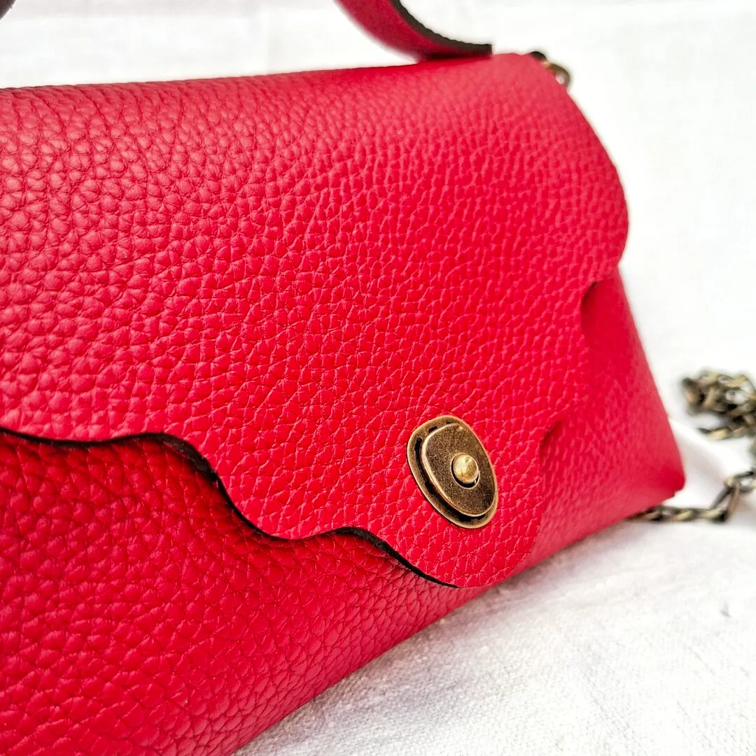 Atelier Anne R Capucine sac bandoulière cuir framboise