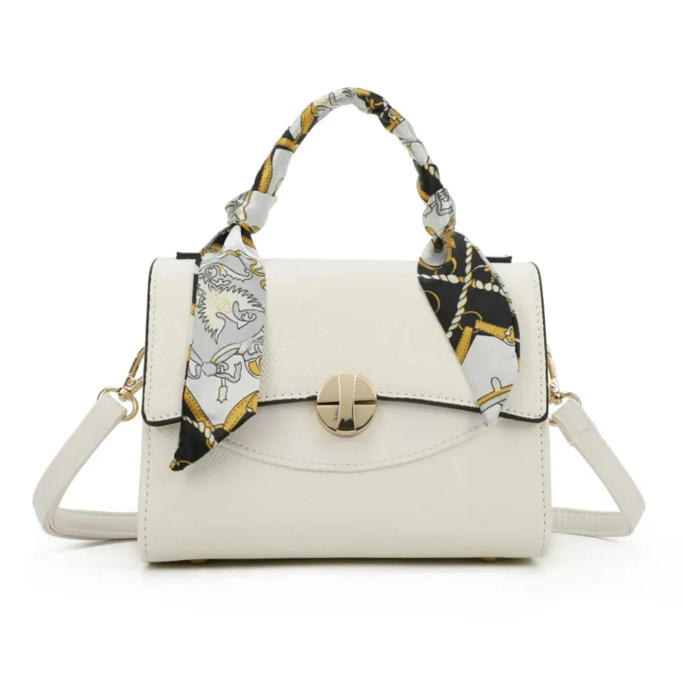 Gallantry Paris Éclat Moderne sac à main blanc effet serpent