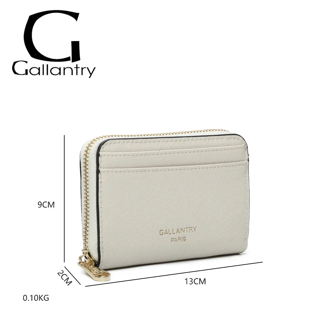 Gallantry Paris Petit Copain portefeuille zippé beige compact
