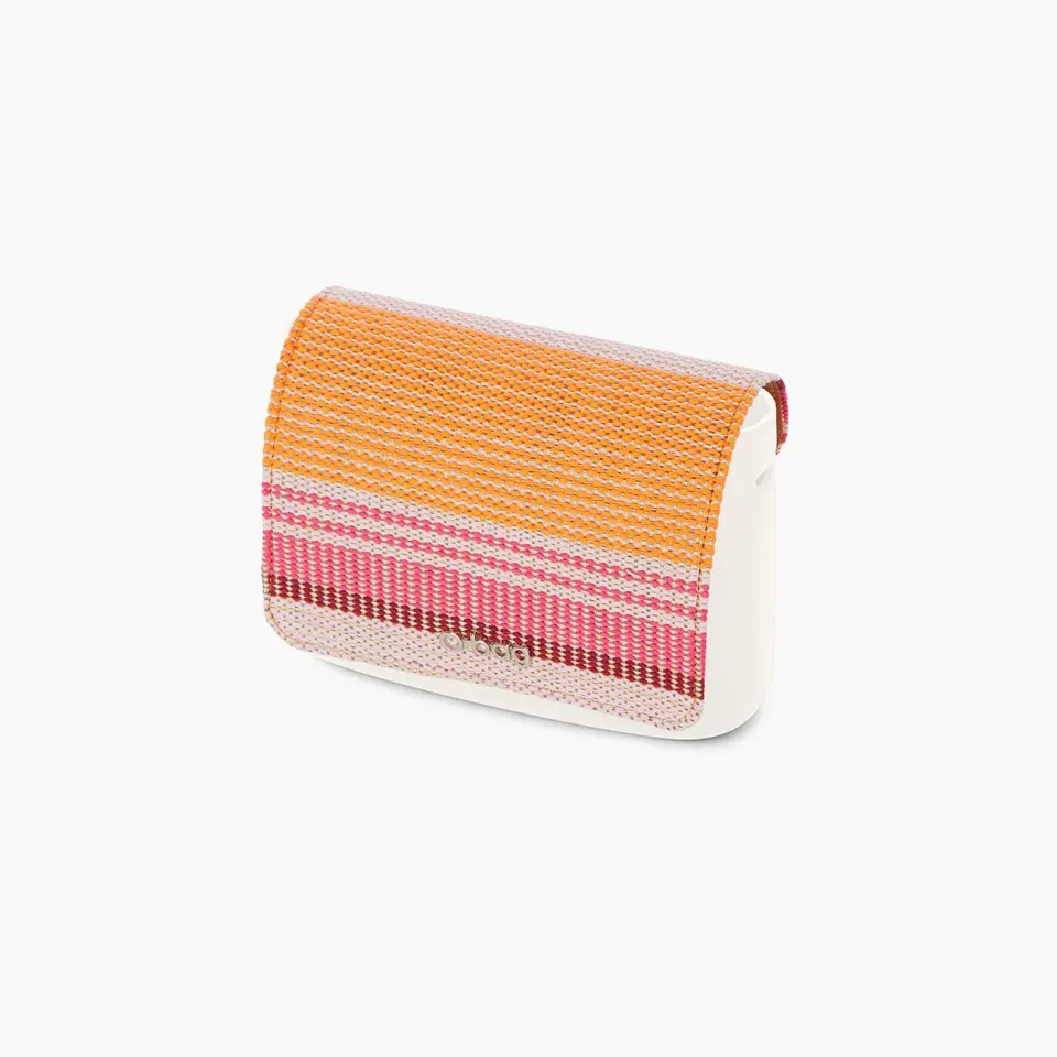 O bag O Pocket rabat sac raphia rayures fuchsia