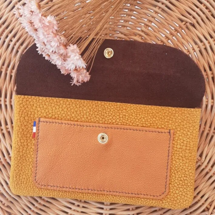 Atelier Anne R pochette cuir multicolore camel orange