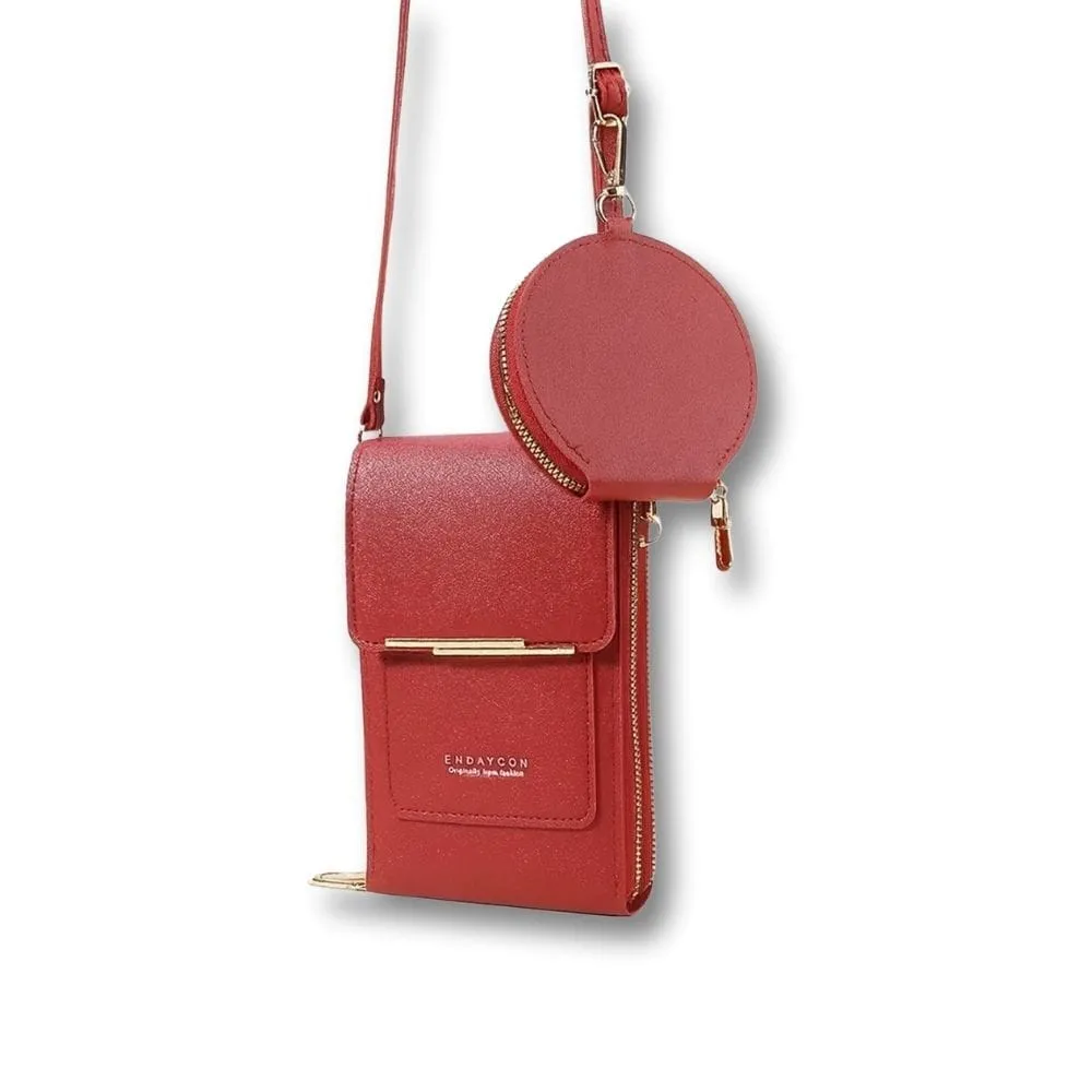 Maison Sacoches Lyséa mini sacoche téléphone marron tactile