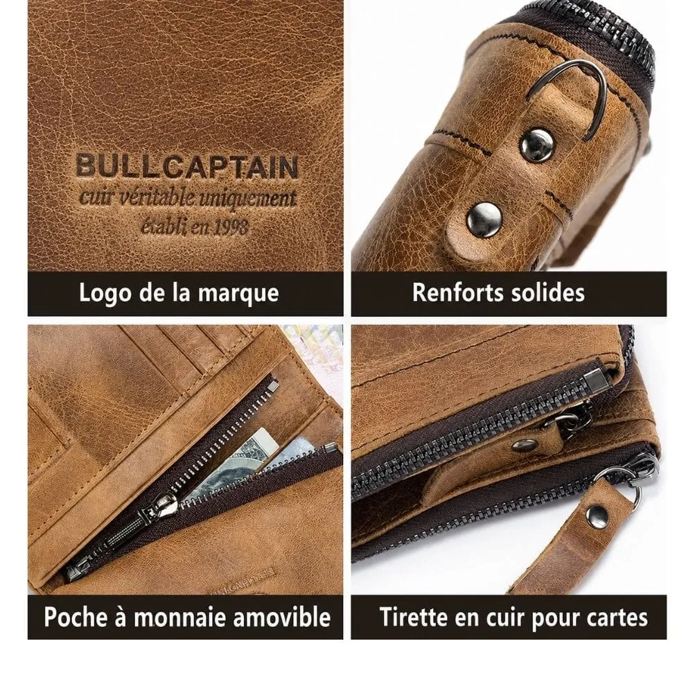 Maison Sacoches Joren porte-monnaie cuir kaki compact