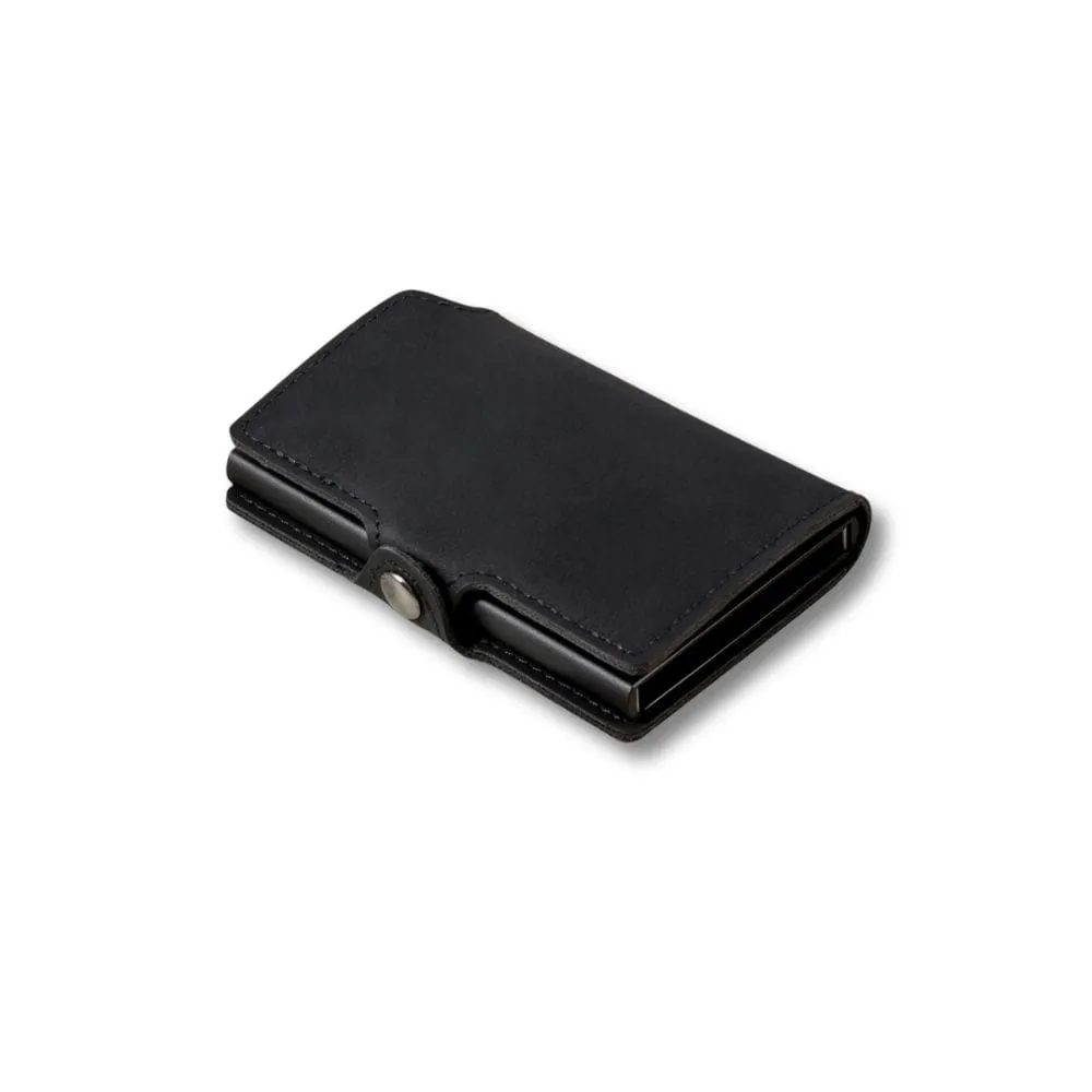 Maison Sacoches Ivar porte-cartes homme aluminium café RFID