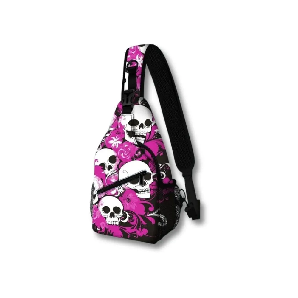 Maison Sacoches Bones Sac à Dos Tête de Mort Rose Urbain