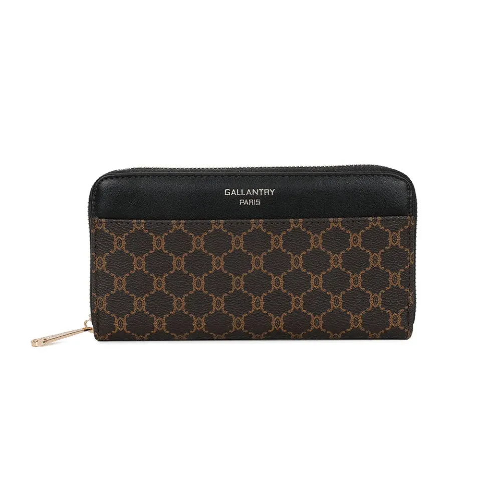Gallantry Paris Élysée Zip portefeuille monogramme noir