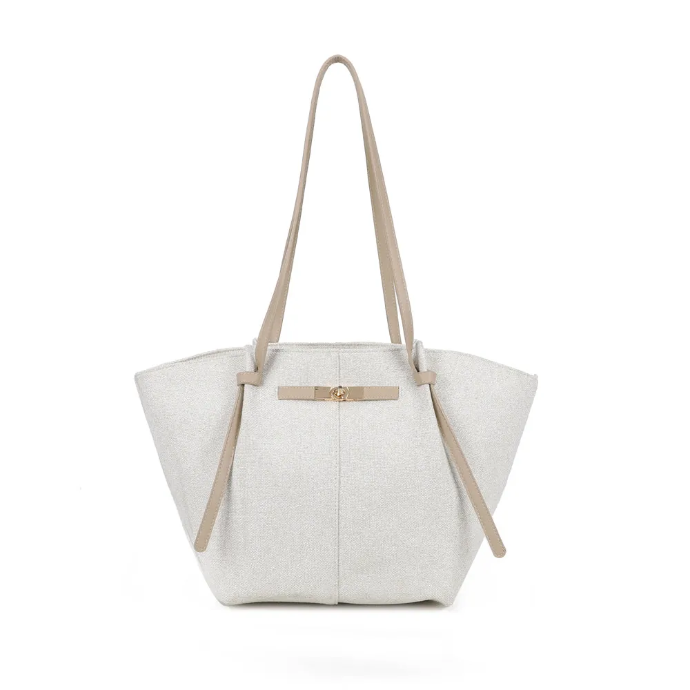 Gallantry Ivory cabas Beige/Coffee évasé léger