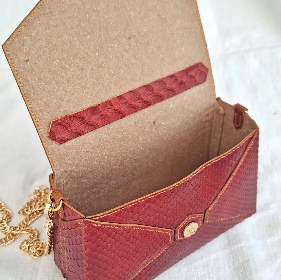 Atelier Anne R python acajou sac à main cuir exotique