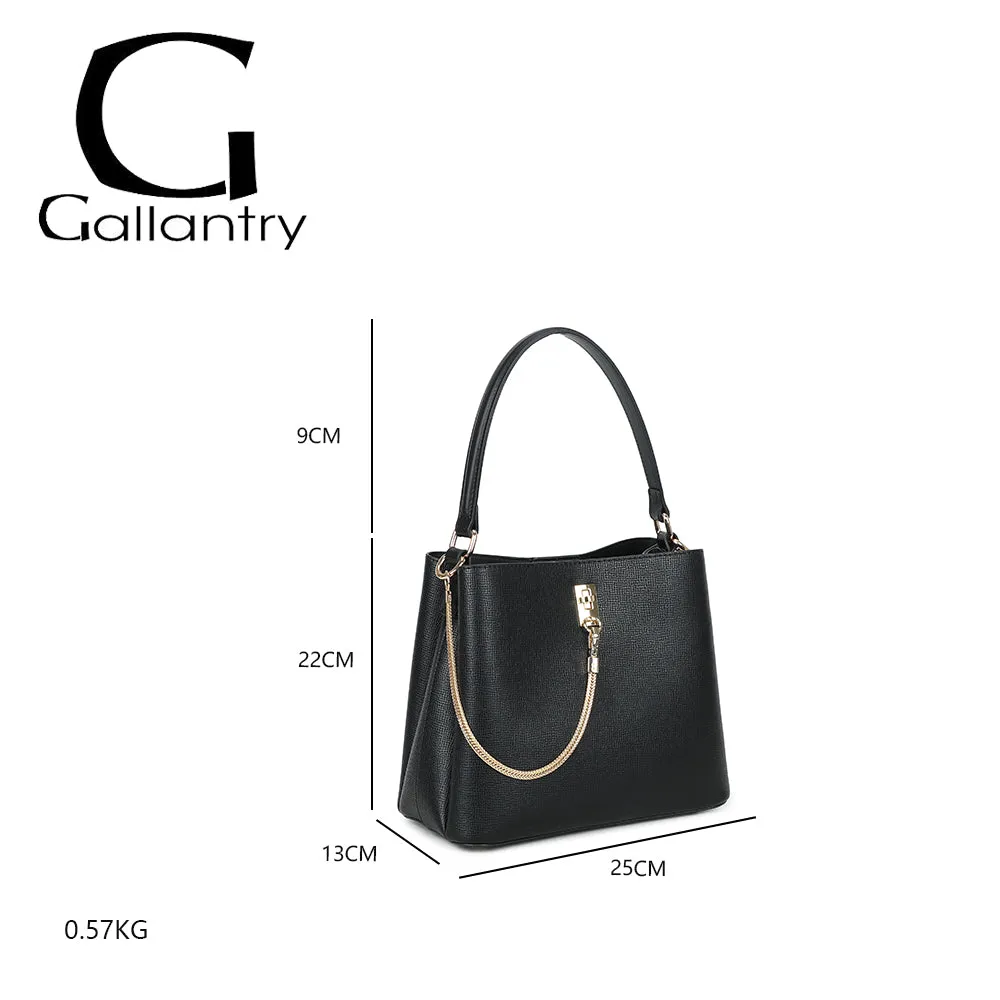 Gallantry Chainys sac à main chaîne dorée Noir
