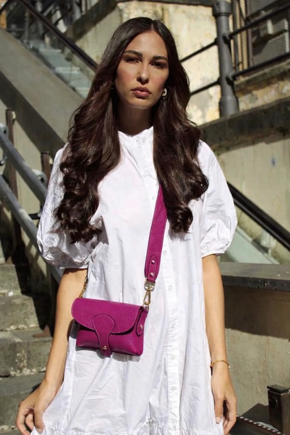 Hexagone Cuir Andgie pochette cuir noir 17 cm
