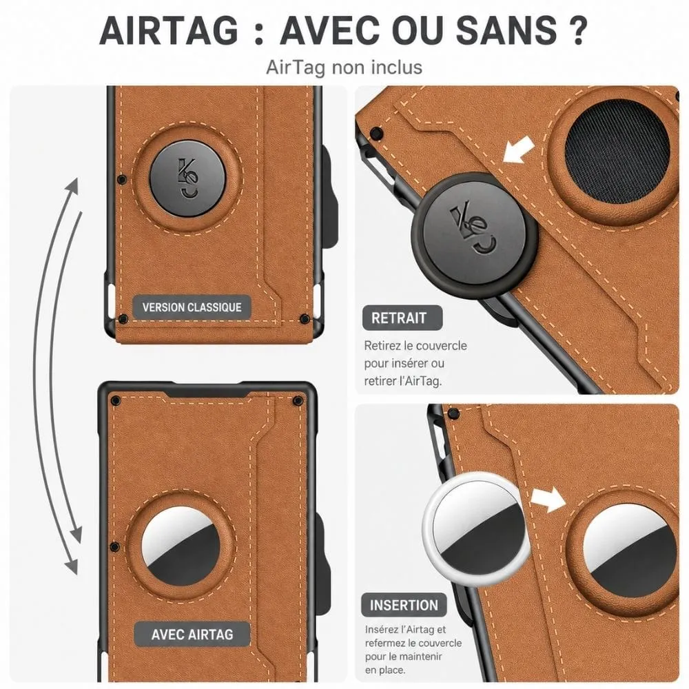 Maison Sacoches Riven Porte-Carte Noir AirTag RFID