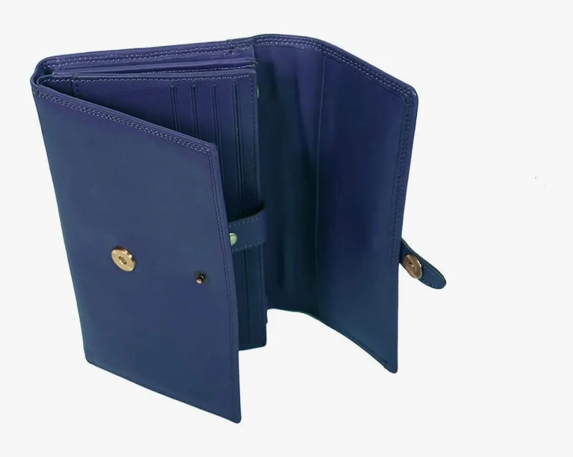Hexagone Cuir Compagnon portefeuille cuir noir anti-RFID