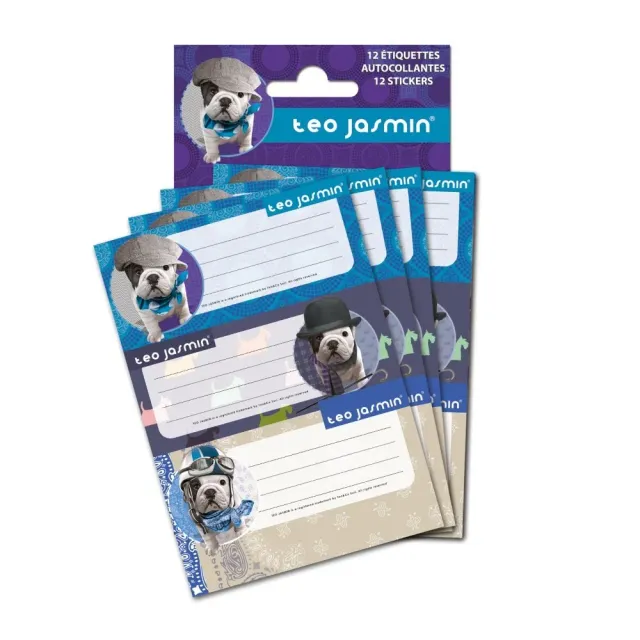 Téo Jasmin étiquettes scolaires x12 enfant