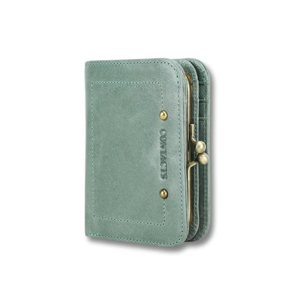 Maison Sacoches Aria porte-monnaie compact femme cuir 16 cartes