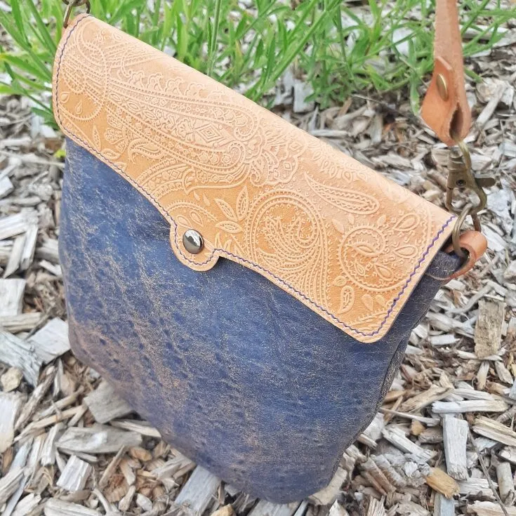 Atelier Anne R Myrlande sac bandoulière bleu jean
