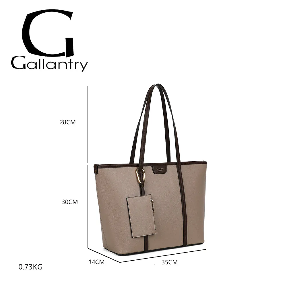 Gallantry Paris Aveline sac cabas zippé Taupe Coffee pochette
