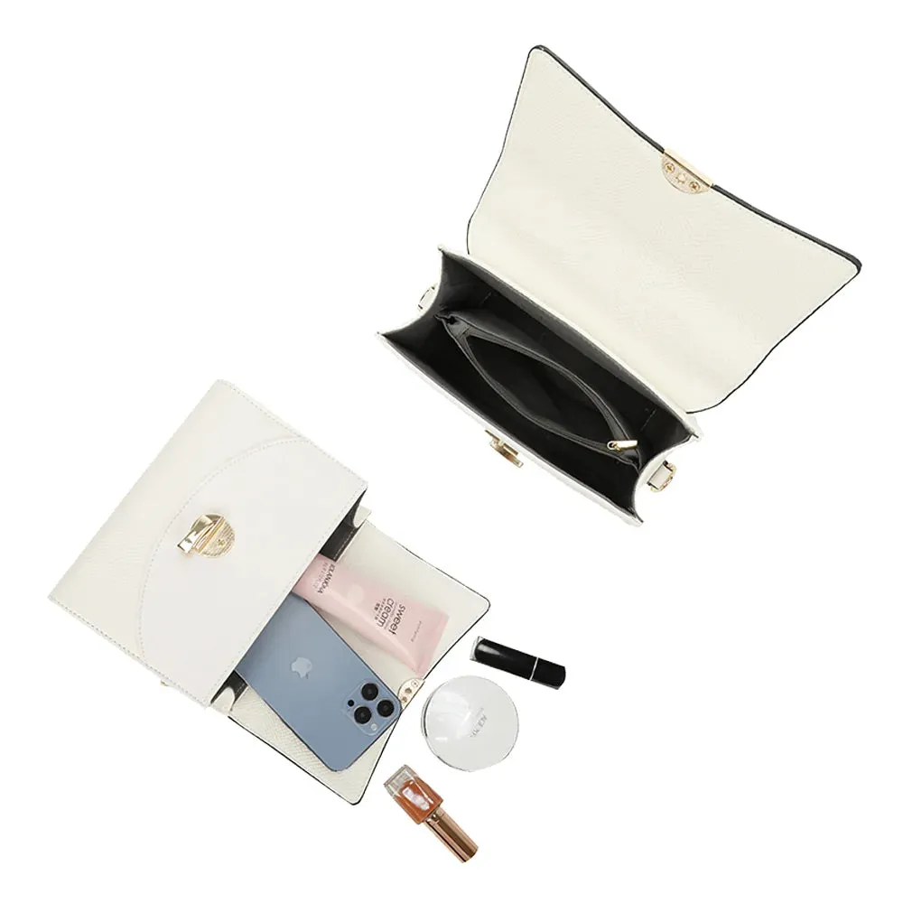 Gallantry Paris Éclat Moderne sac à main blanc effet serpent