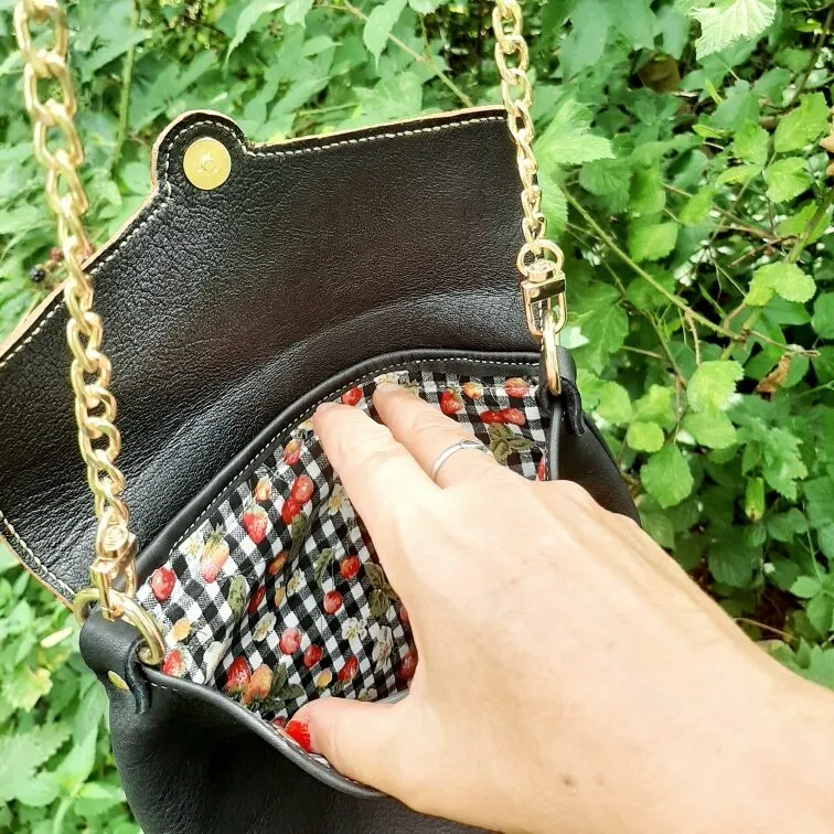 Atelier Anne R Myrlande sac bandoulière cuir noir cousu main