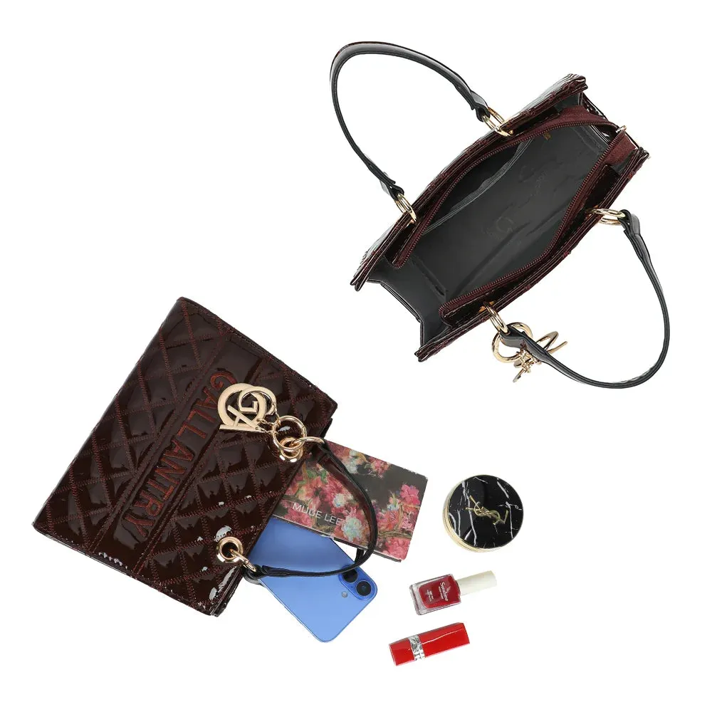 Gallantry Paris Matelassé Chic sac main coffee verni