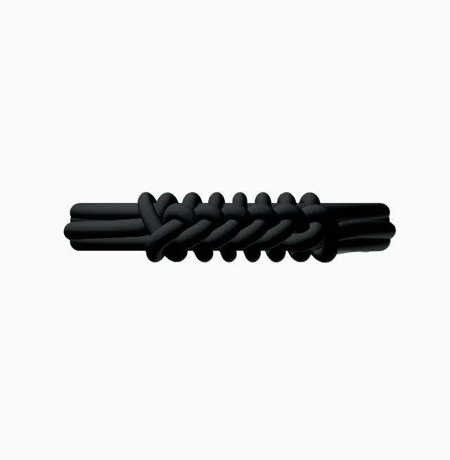 O bag Bracelet Knot Double silicone noir tressé 3D