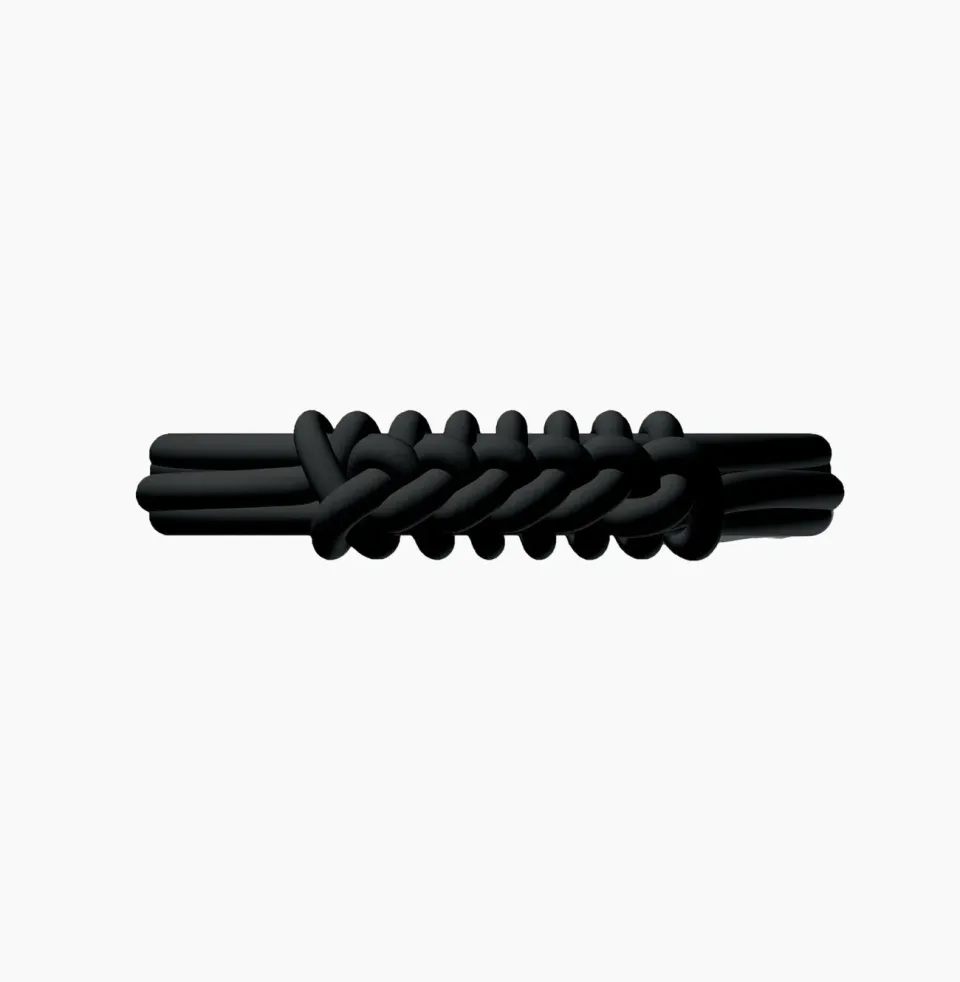 O bag Bracelet Knot Double silicone noir tressé 3D