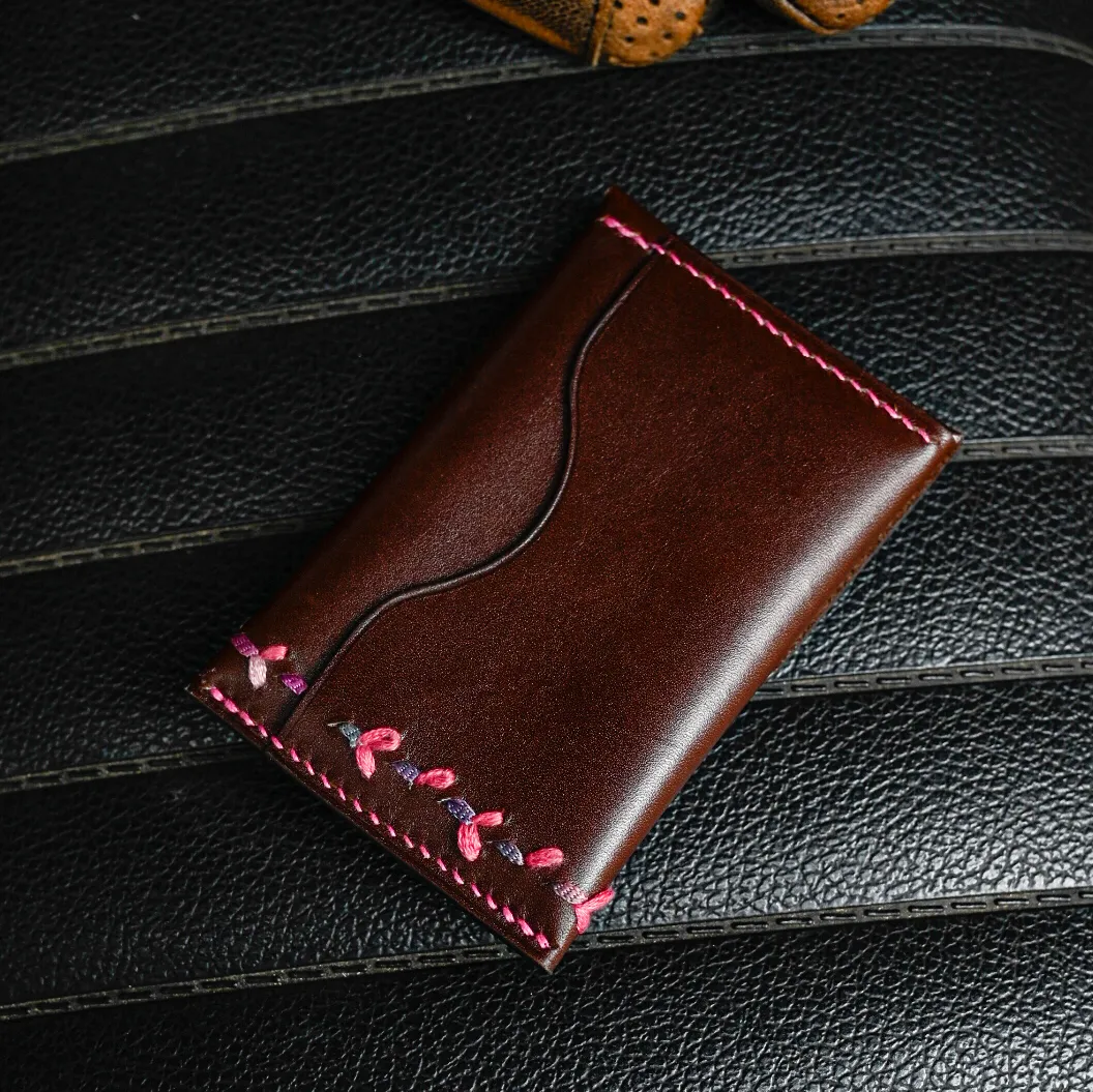 Atelier Anne R Tourville porte-cartes cuir marron 10 cm