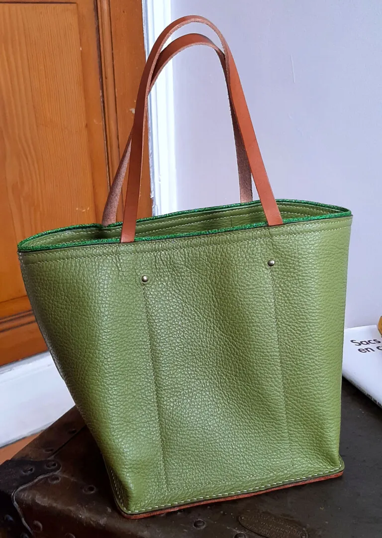 Atelier Anne R sac Quadrate cabas cuir grainé