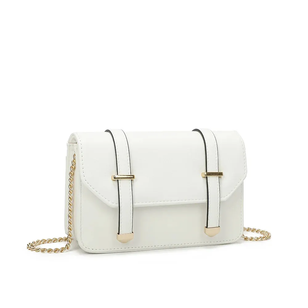 Gallantry Paris Chic Intemporel petit sac blanc chaîne