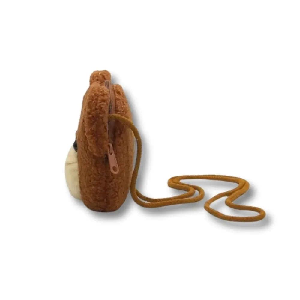 Maison Sacoches Toudou sac ourson enfant peluche marron