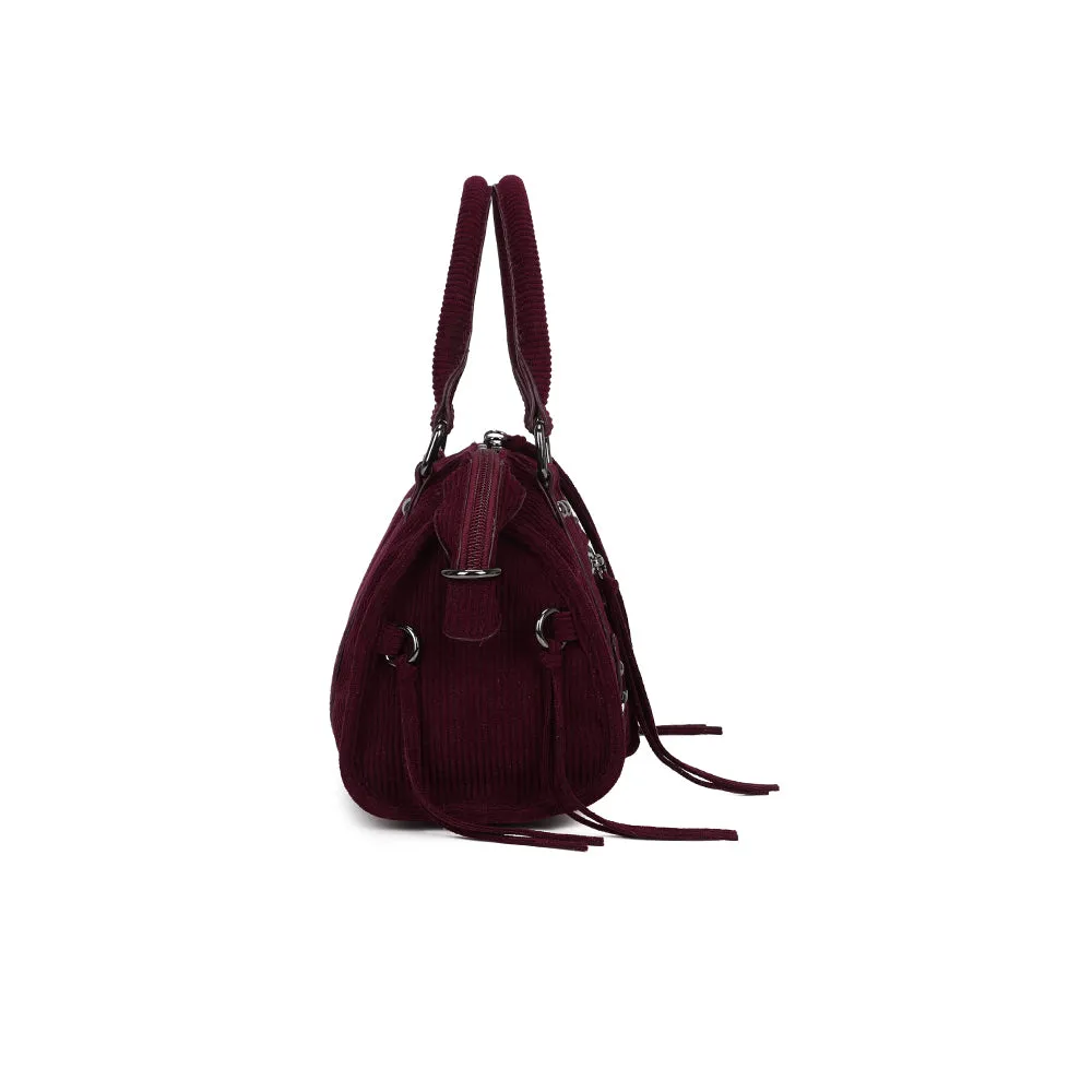 Gallantry La Vinoria sac à main bordeaux velours côtelé