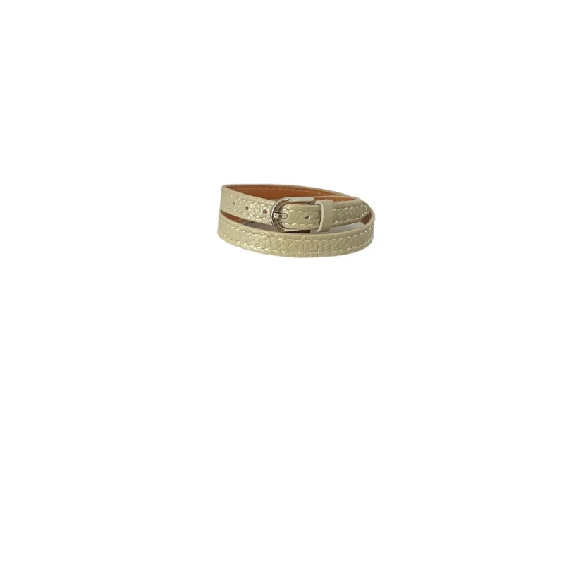 Hexagone Cuir Twins bracelet cuir double tour noir réglable