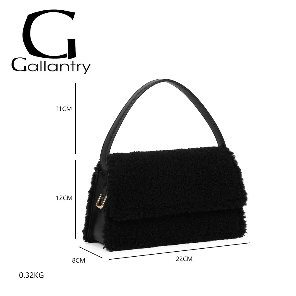 Gallantry Paris Rosino-Fluffy sac à main Noir peluche