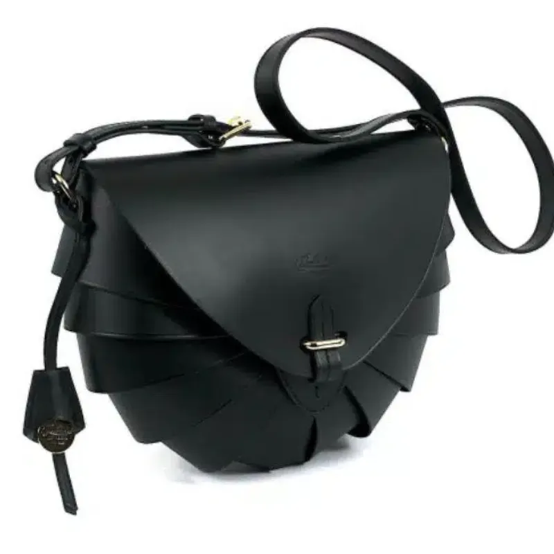 Hexagone Cuir Coquillage sac bandoulière cuir Rouge